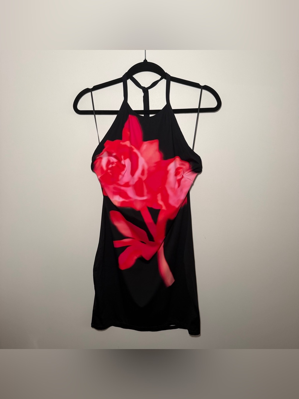 Khy x ioannes Smooth Stretch Halter Mini Dress Black Peony Size XL